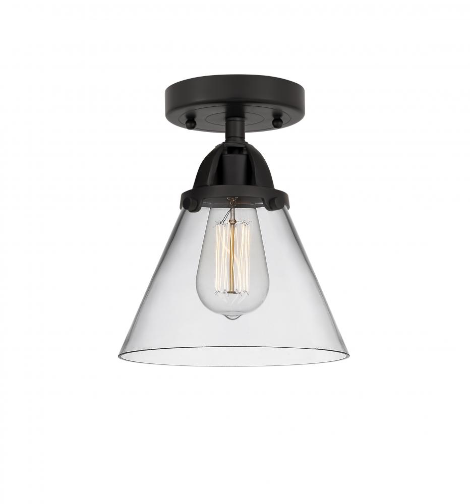 Cone - 1 Light - 8 inch - Matte Black - Semi-Flush Mount