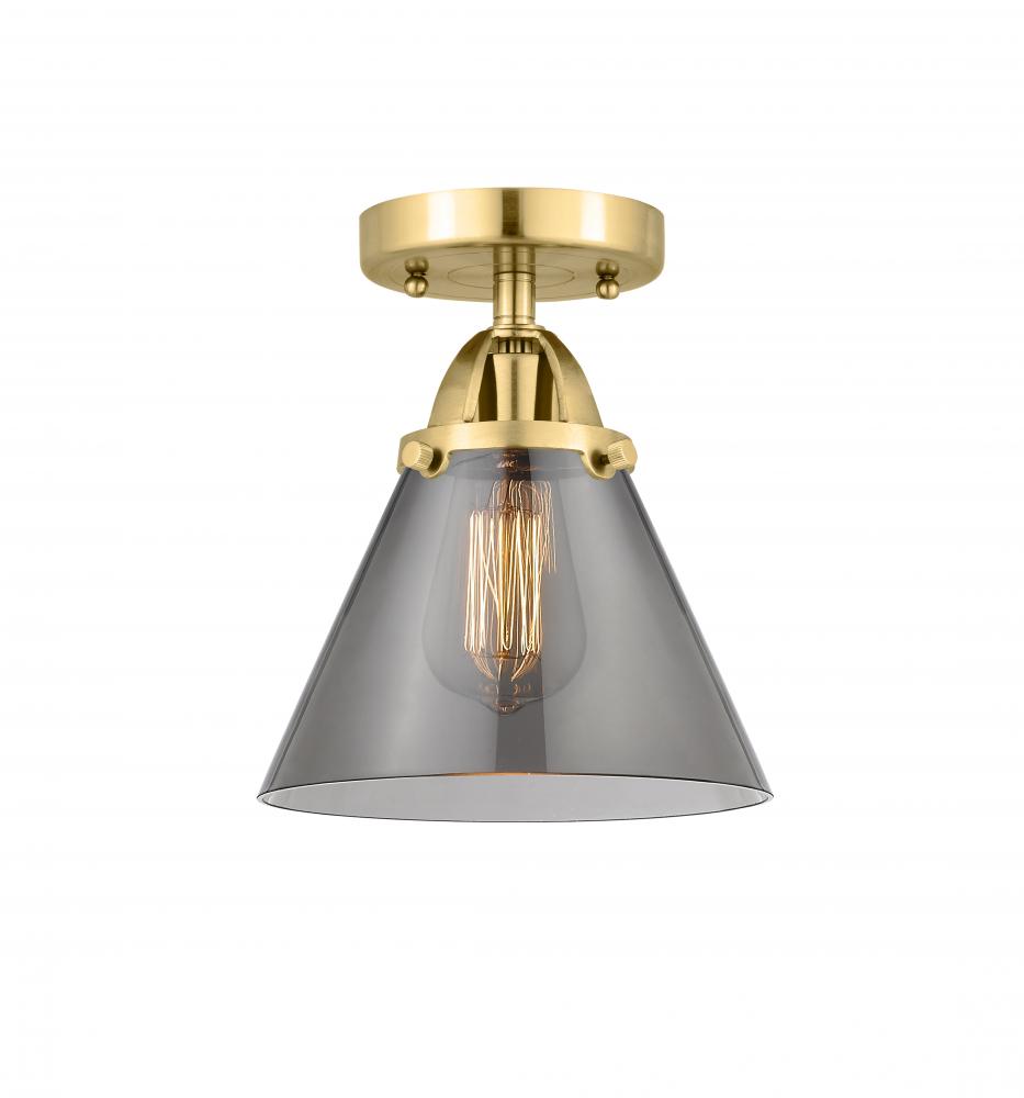 Cone - 1 Light - 8 inch - Satin Gold - Semi-Flush Mount