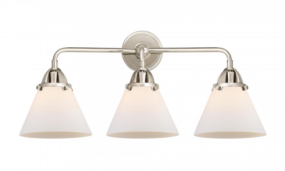 Cone - 3 Light - 26 inch - Polished Nickel - Bath Vanity Light