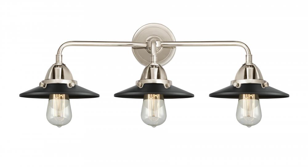 Railroad - 3 Light - 26 inch - Polished Nickel - Bath Vanity Light