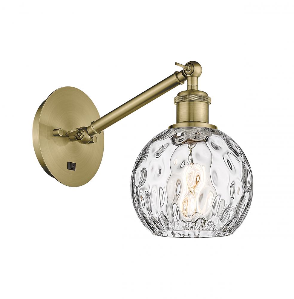 Athens Water Glass - 1 Light - 6 inch - Satin Gold - Sconce