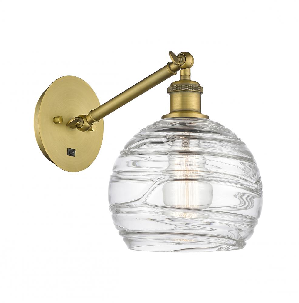 Athens Deco Swirl - 1 Light - 8 inch - Brushed Brass - Sconce