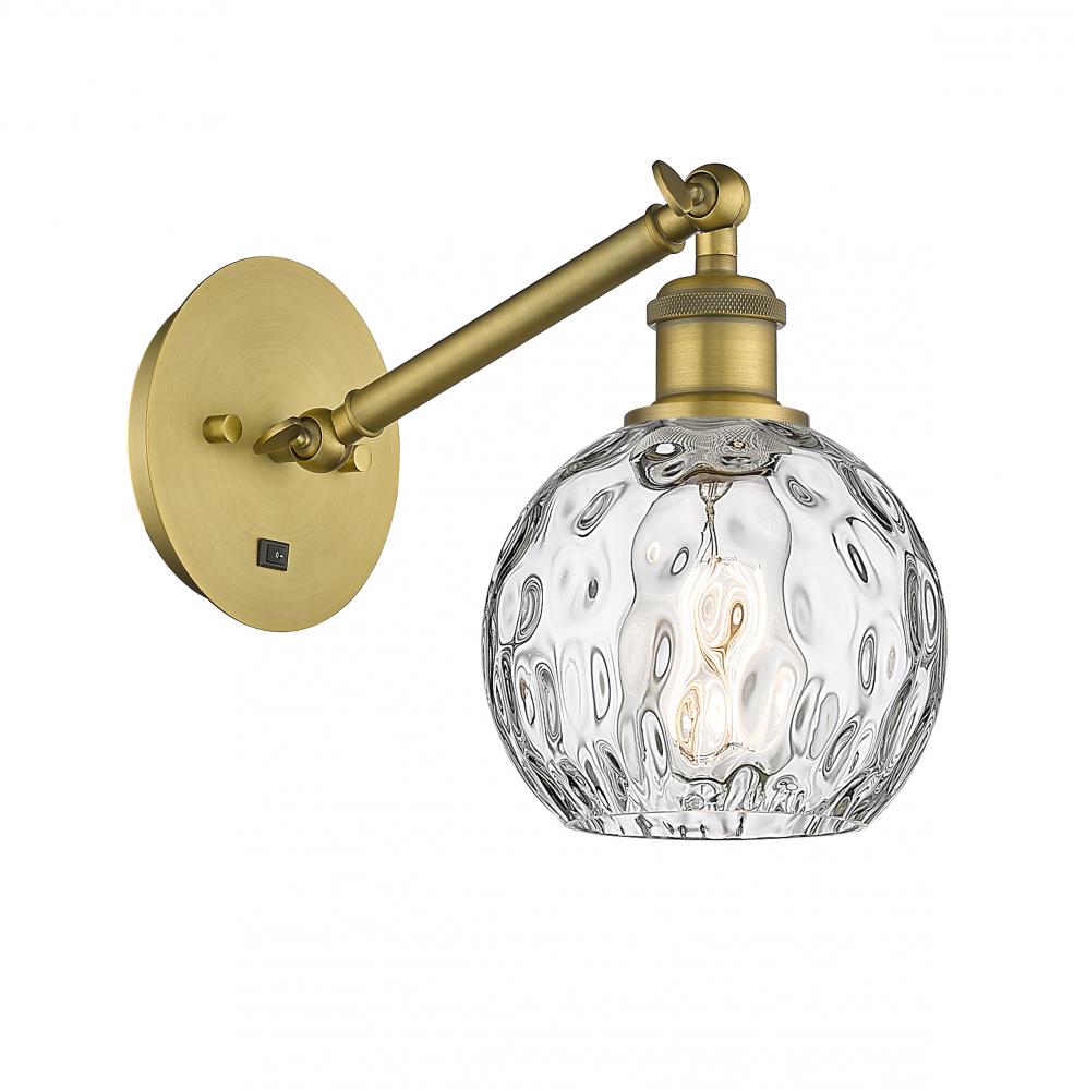 Athens Water Glass - 1 Light - 6 inch - Brushed Brass - Sconce