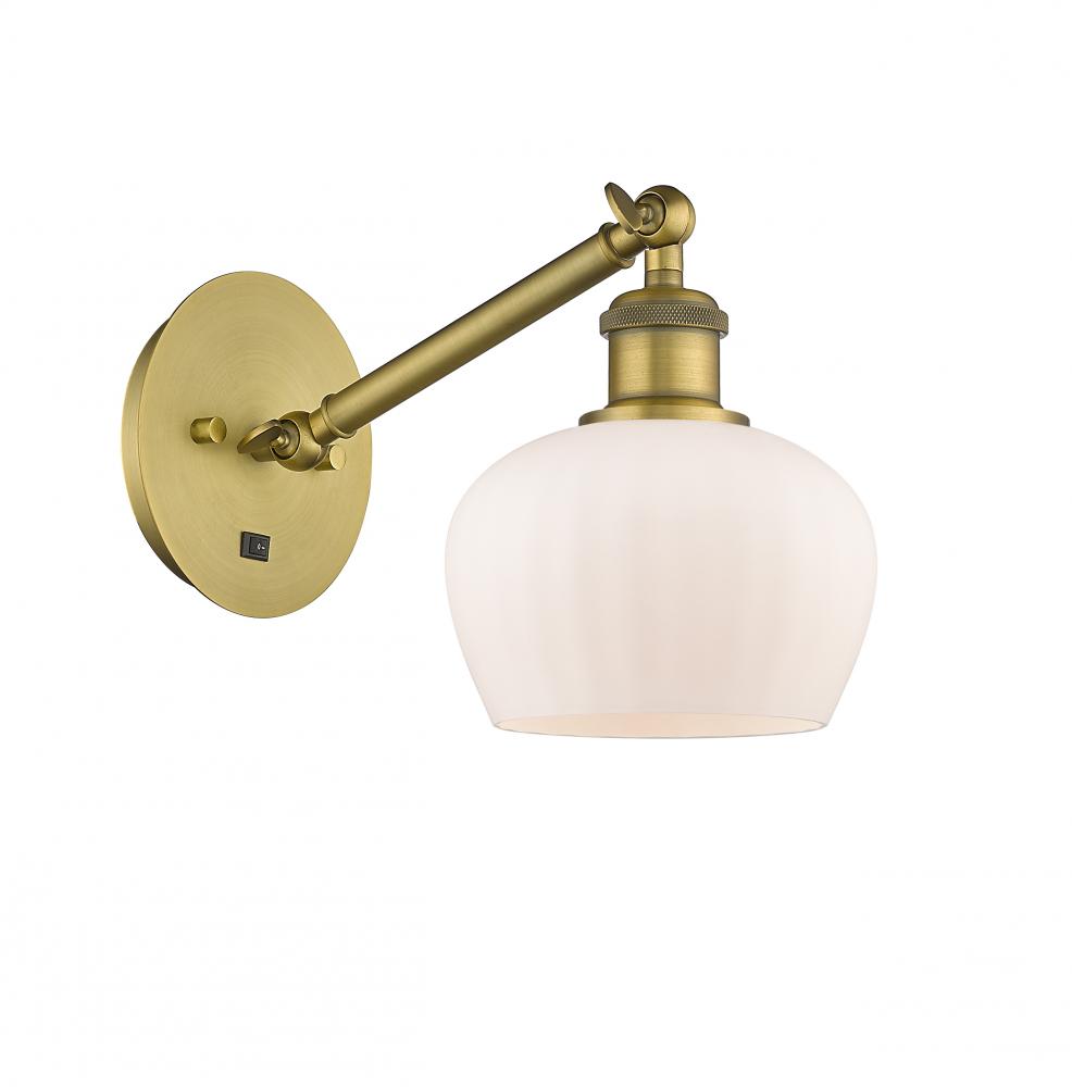 Fenton - 1 Light - 7 inch - Brushed Brass - Sconce