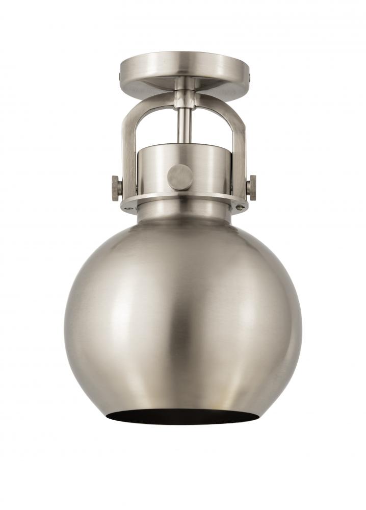 Newton Sphere - 1 Light - 8 inch - Satin Nickel - Flush Mount