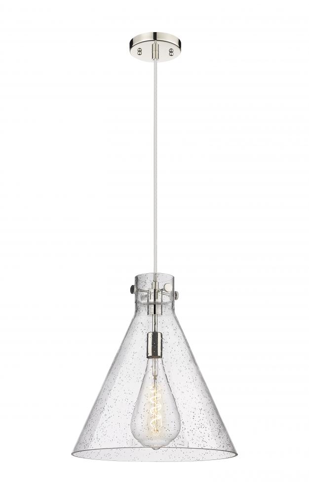 Newton Cone - 1 Light - 16 inch - Polished Nickel - Cord hung - Pendant