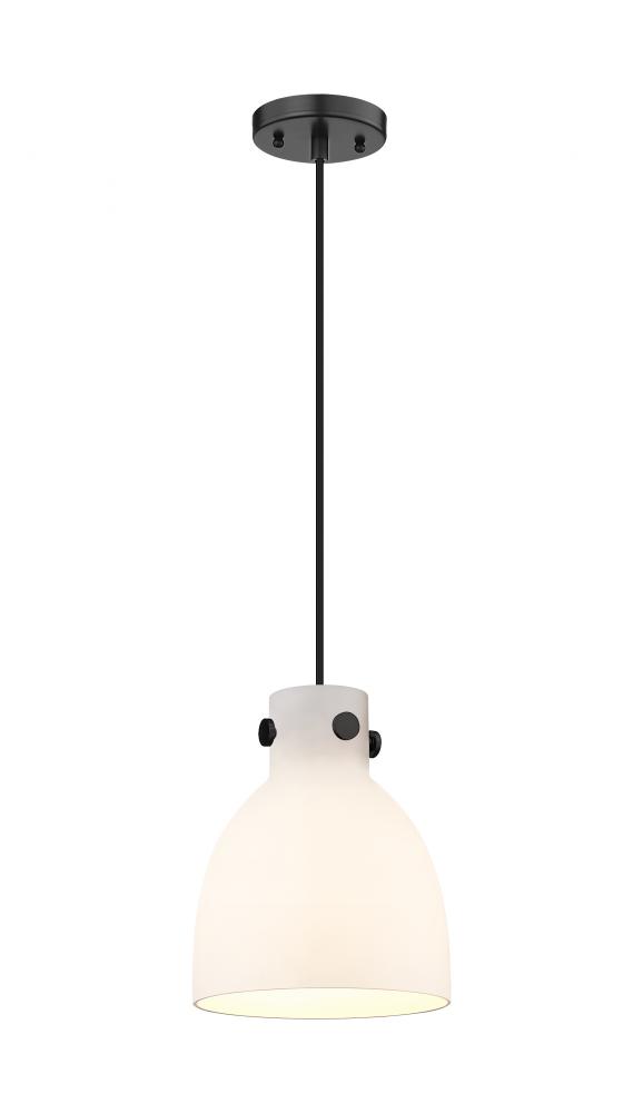 Newton Bell - 1 Light - 8 inch - Matte Black - Cord hung - Pendant