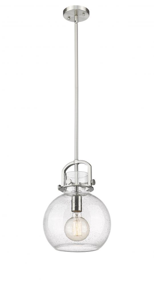 Newton Sphere - 1 Light - 10 inch - Brushed Satin Nickel - Stem Hung - Mini Pendant