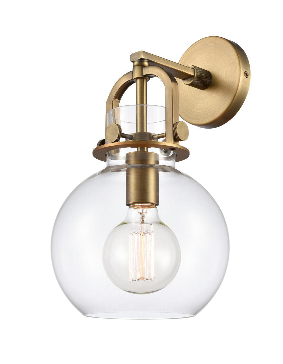 Newton Sphere - 1 Light - 8 inch - Polished Nickel - Sconce