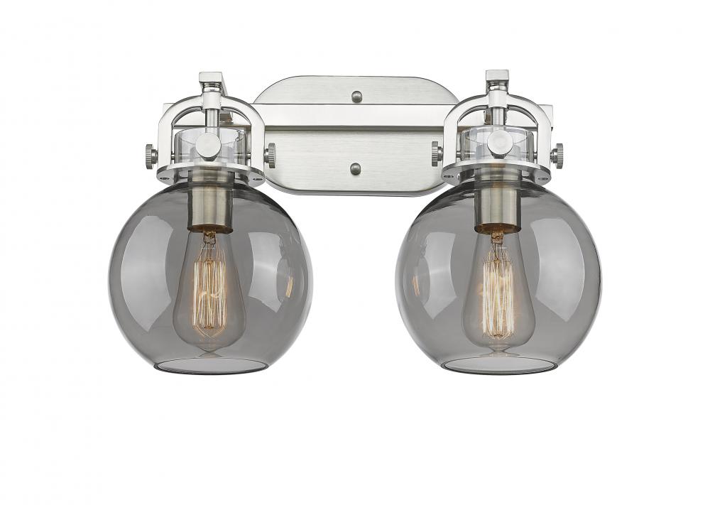 Newton Sphere - 2 Light - 17 inch - Brushed Satin Nickel - Bath Vanity Light