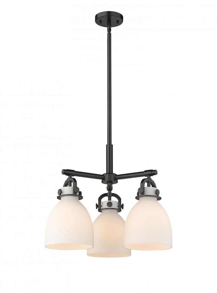 Newton Bell - 3 Light - 21 inch - Matte Black - Pendant