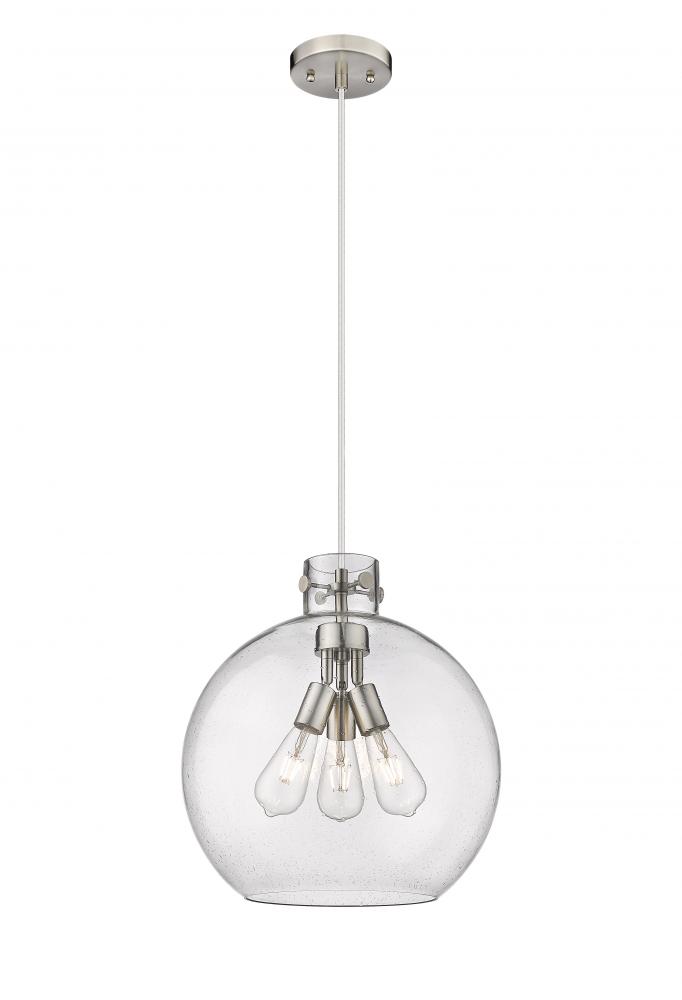 Newton Sphere - 3 Light - 16 inch - Satin Nickel - Cord hung - Pendant