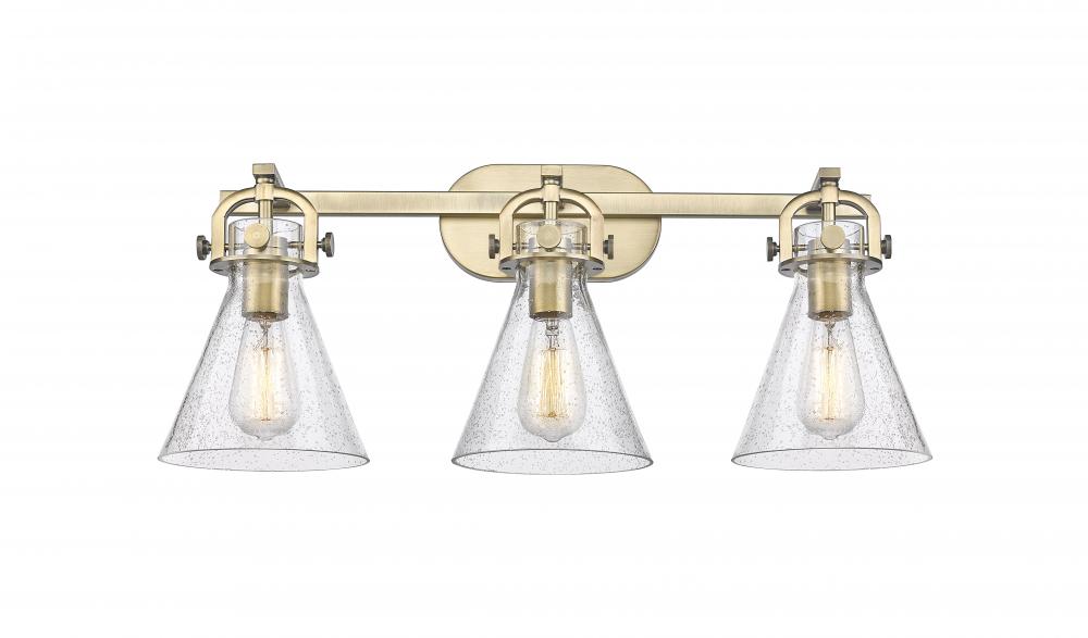 Newton Cone - 3 Light - 27 inch - Polished Nickel - Bath Vanity Light