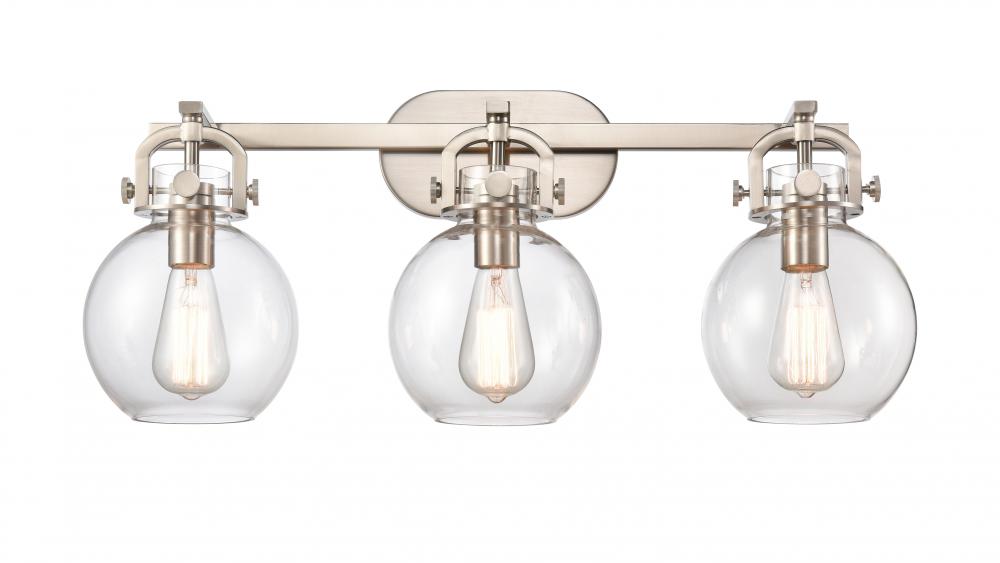 Newton Sphere - 3 Light - 27 inch - Satin Nickel - Bath Vanity Light