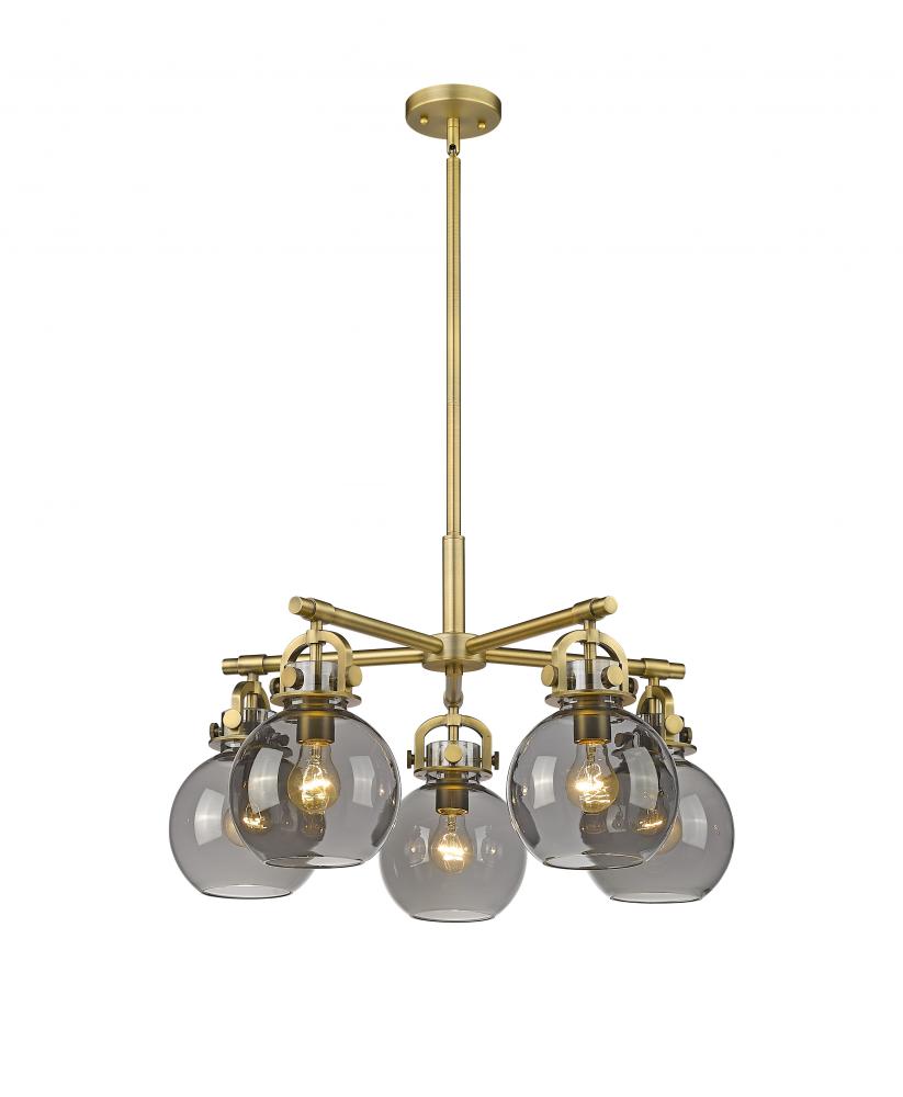 Newton Sphere - 5 Light - 26 inch - Brushed Brass - Chandelier