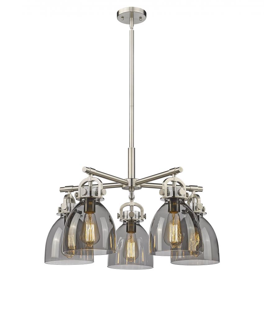 Newton Bell - 5 Light - 26 inch - Satin Nickel - Chandelier