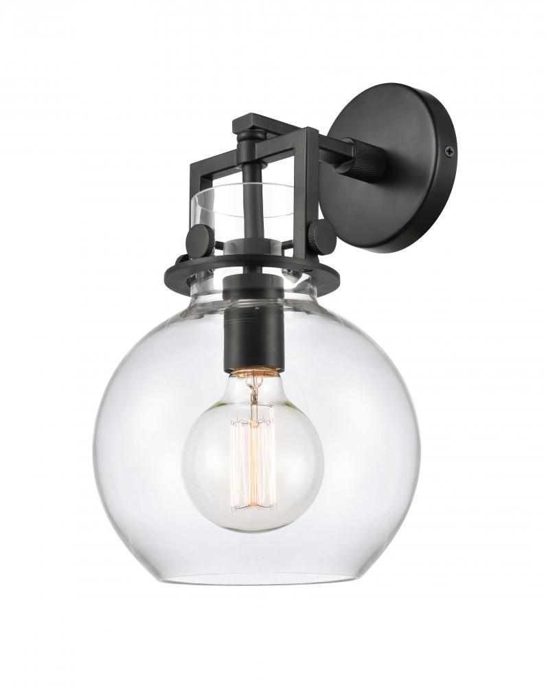 Newton Sphere - 1 Light - 8 inch - Matte Black - Sconce