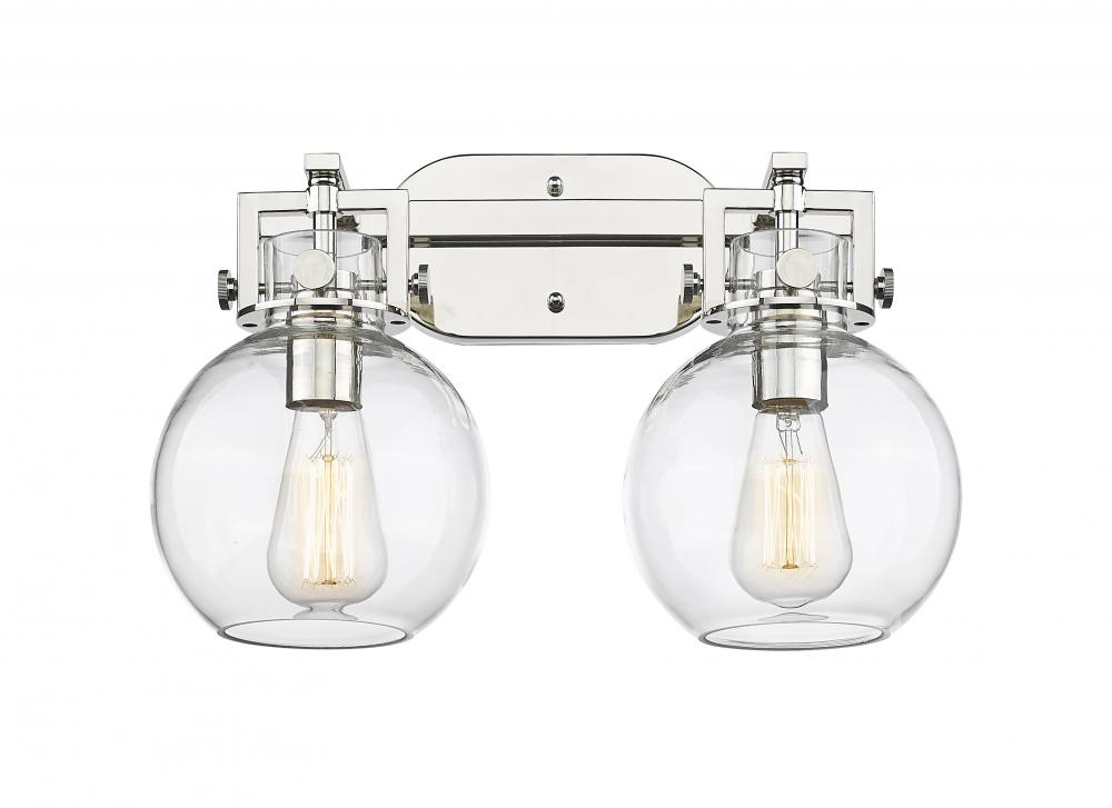 Newton Sphere - 2 Light - 17 inch - Polished Nickel - Bath Vanity Light