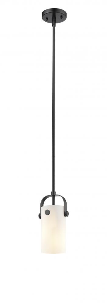 Pilaster II Cylinder - 1 Light - 7 inch Long Glass - Matte Black - Pendant