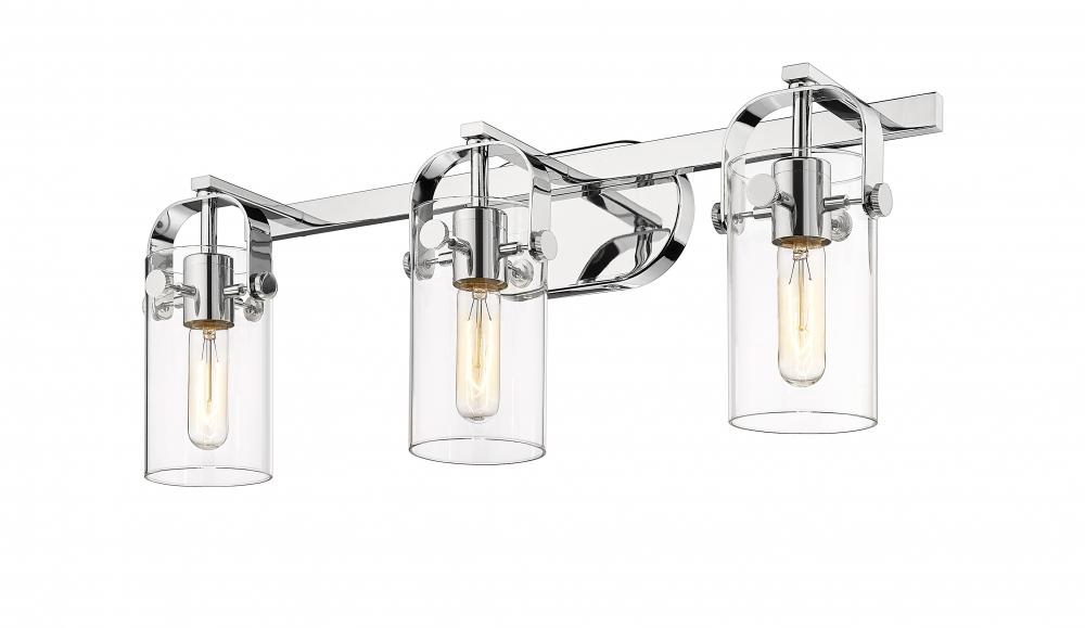 Pilaster II Cylinder - 3 Light - 25 inch - Polished Chrome - Bath Vanity Light