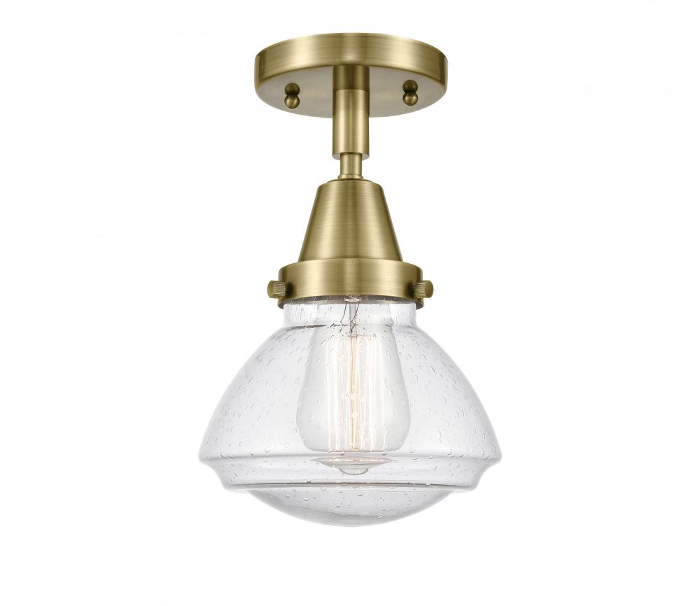 Olean - 1 Light - 7 inch - Antique Brass - Flush Mount