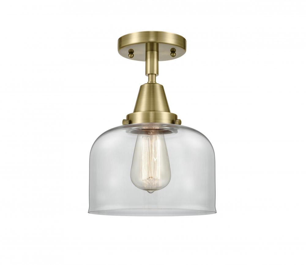 Bell - 1 Light - 8 inch - Antique Brass - Flush Mount