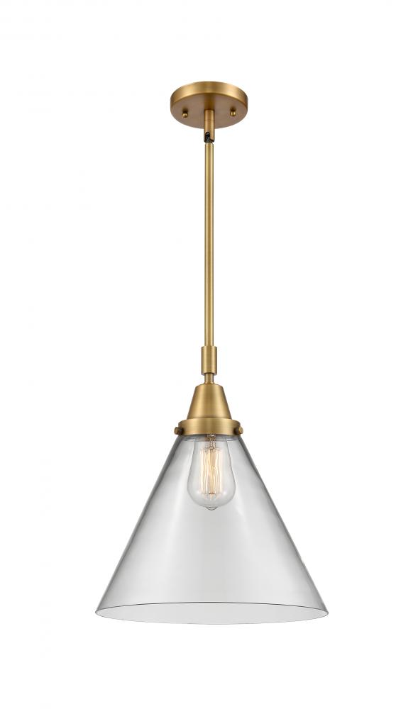 Cone - 1 Light - 12 inch - Brushed Brass - Mini Pendant