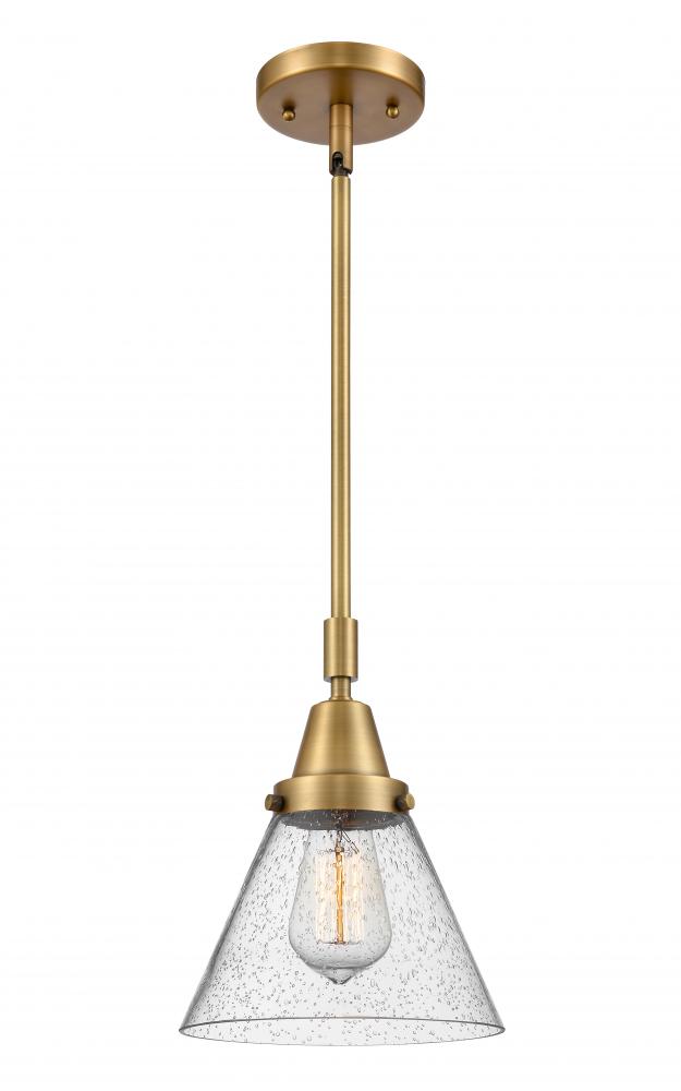 Cone - 1 Light - 8 inch - Brushed Brass - Mini Pendant