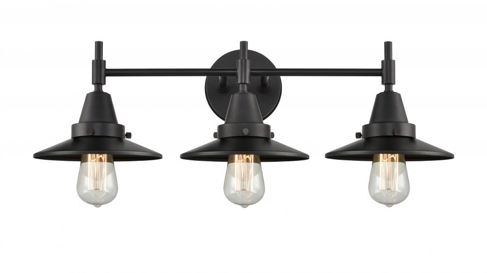 Railroad - 3 Light - 26 inch - Matte Black - Bath Vanity Light