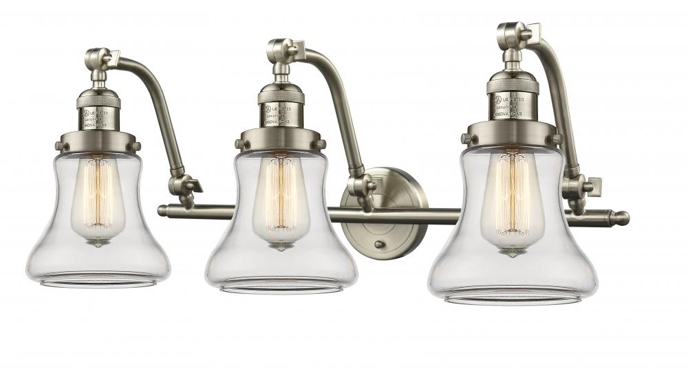 Bellmont - 3 Light - 28 inch - Brushed Satin Nickel - Bath Vanity Light