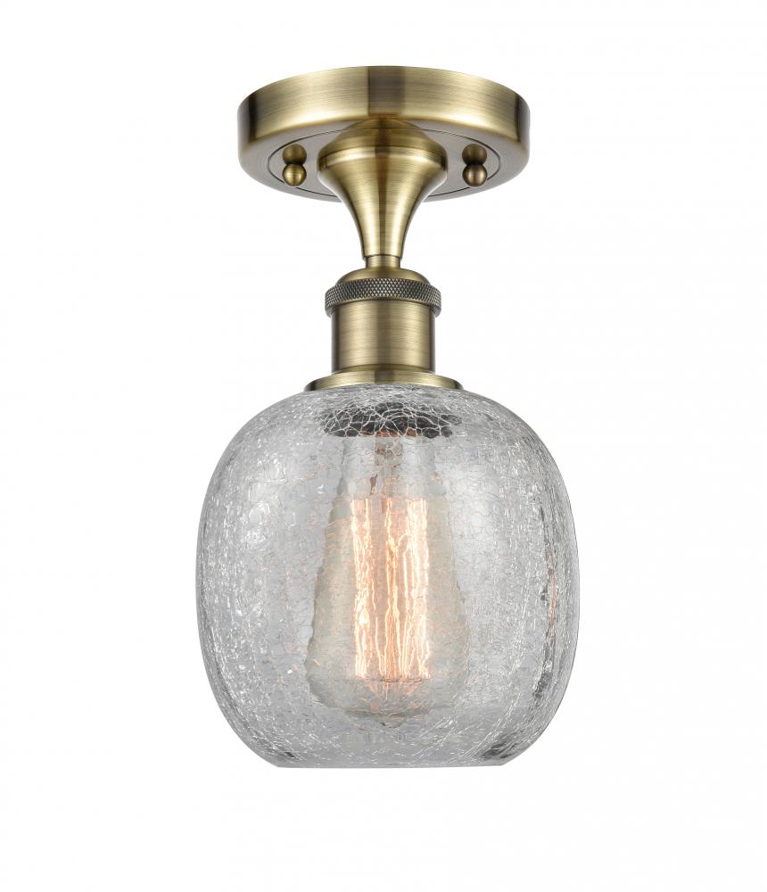 Belfast - 1 Light - 6 inch - Antique Brass - Semi-Flush Mount