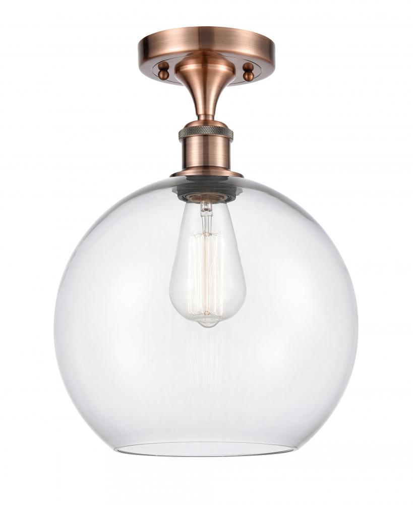 Athens - 1 Light - 10 inch - Antique Copper - Semi-Flush Mount