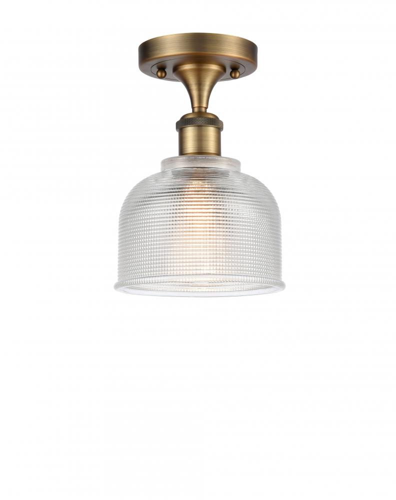 Dayton - 1 Light - 6 inch - Brushed Brass - Semi-Flush Mount