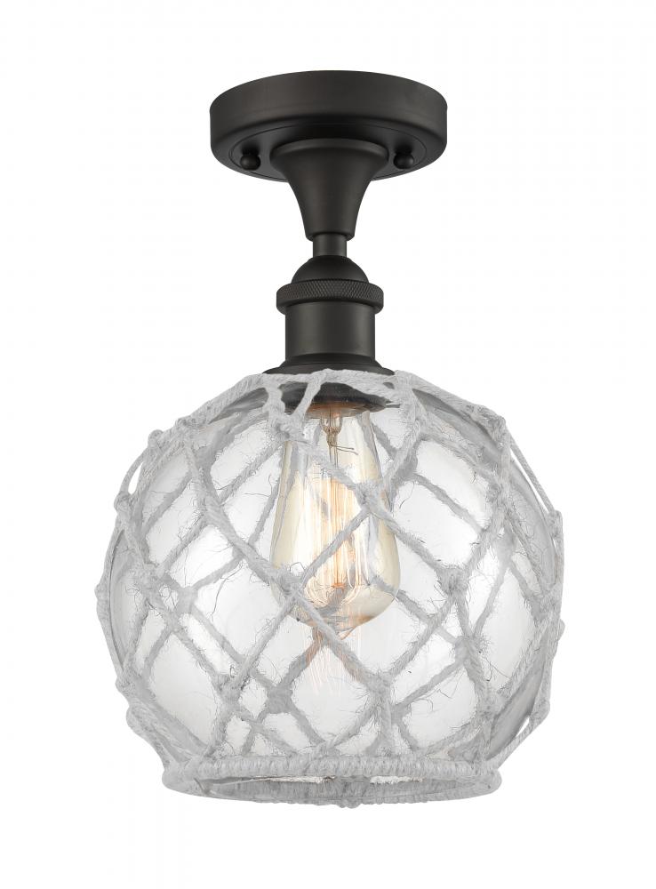 Farmhouse Rope - 1 Light - 8 inch - Oil Rubbed Bronze - Semi-Flush Mount