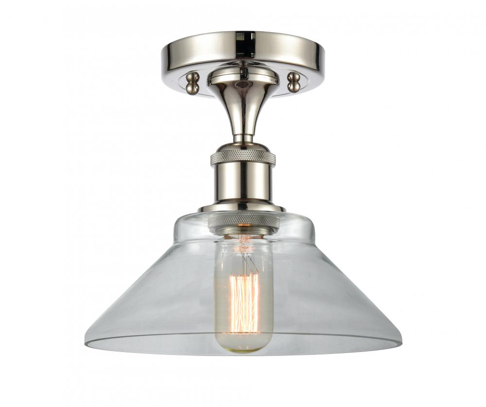 Orwell - 1 Light - 8 inch - Polished Nickel - Semi-Flush Mount