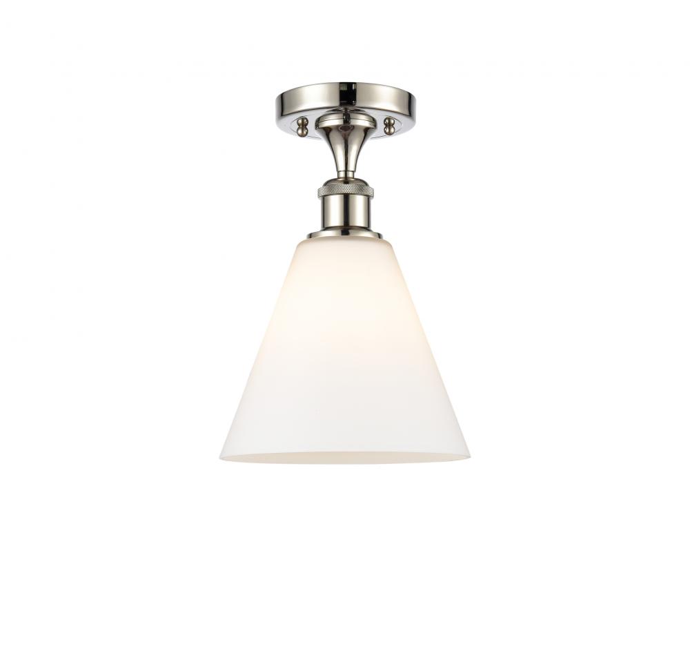 Berkshire - 1 Light - 8 inch - Polished Nickel - Semi-Flush Mount