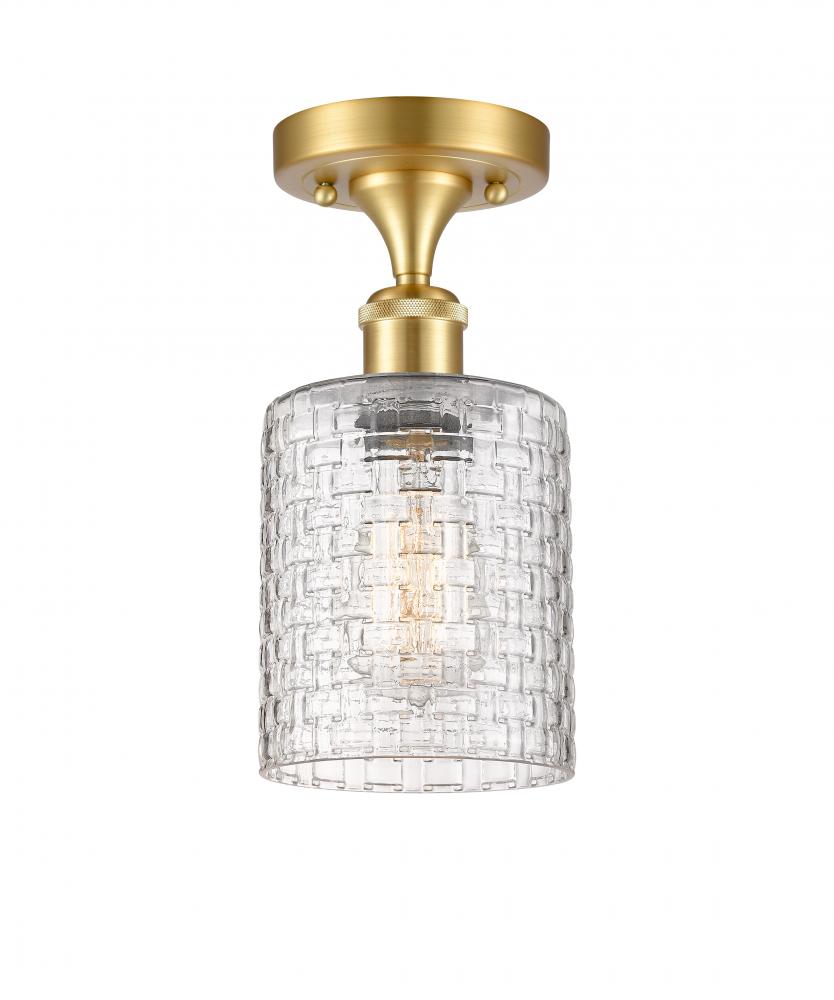 Cobbleskill - 1 Light - 5 inch - Satin Gold - Semi-Flush Mount