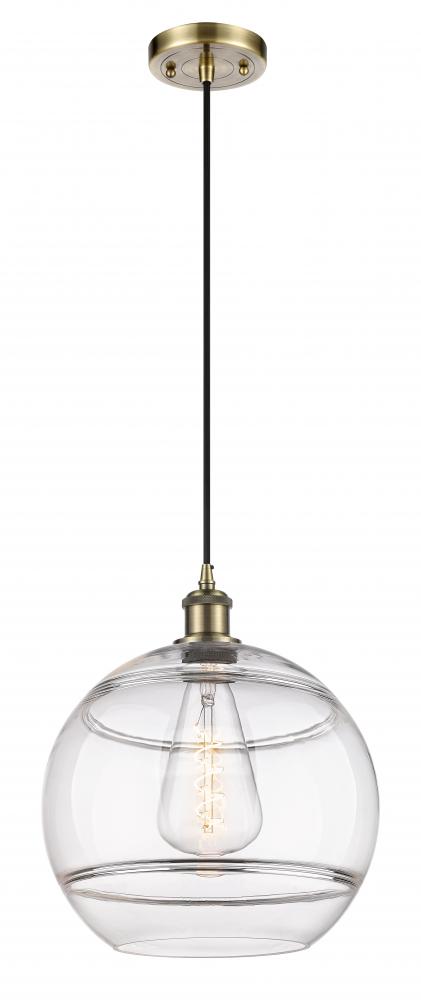 Rochester - 1 Light - 12 inch - Antique Brass - Cord hung - Mini Pendant