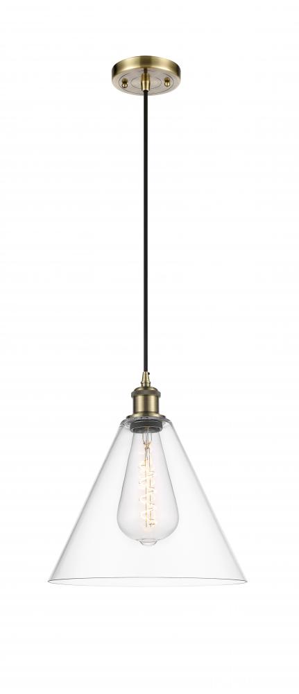 Berkshire - 1 Light - 12 inch - Antique Brass - Cord hung - Mini Pendant