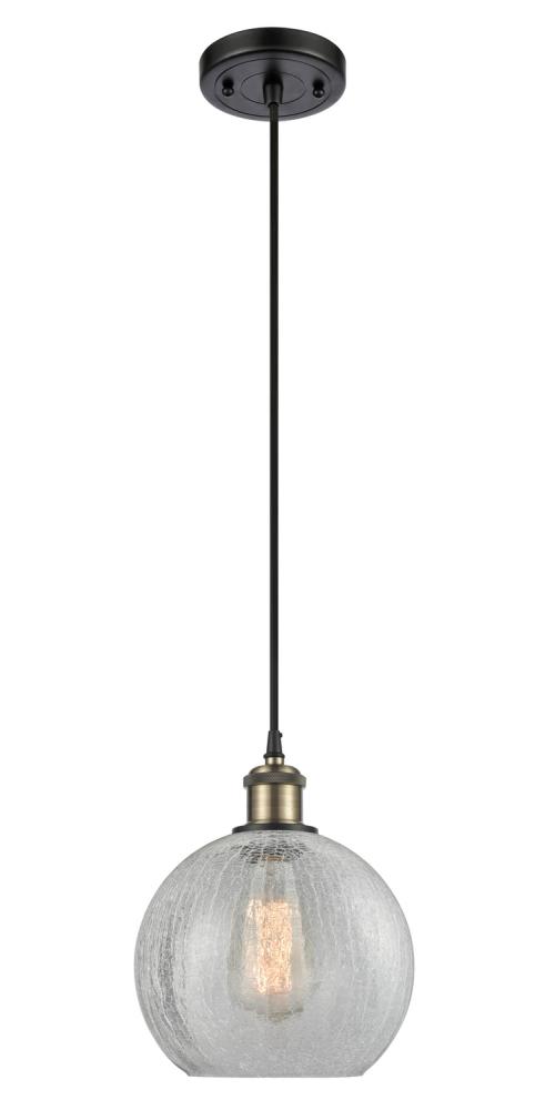 Athens - 1 Light - 8 inch - Black Antique Brass - Cord hung - Mini Pendant