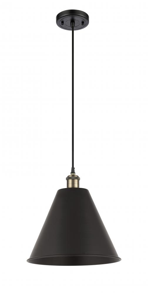 Berkshire - 1 Light - 12 inch - Black Antique Brass - Cord hung - Mini Pendant