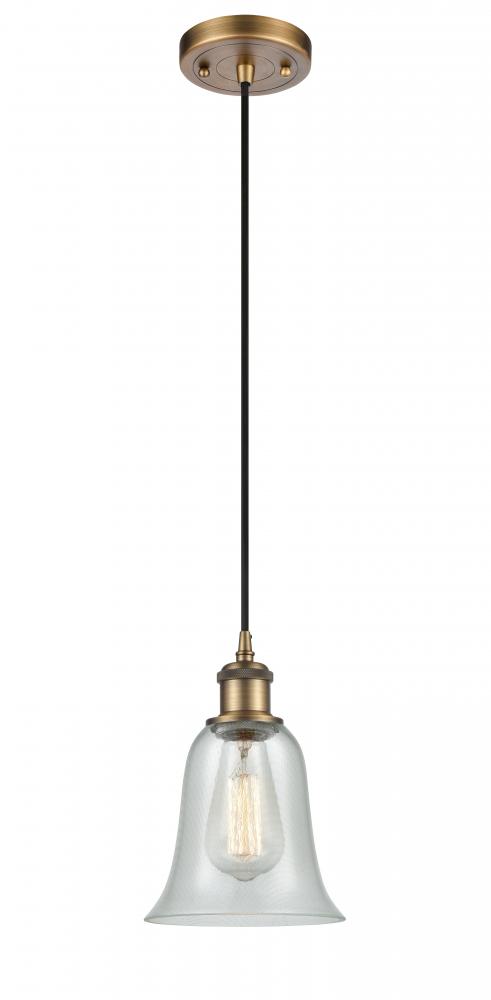 Hanover - 1 Light - 6 inch - Brushed Brass - Cord hung - Mini Pendant