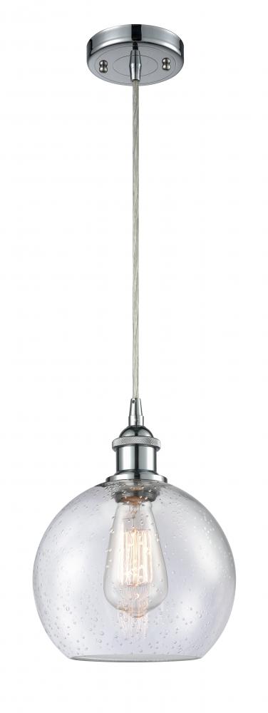 Athens - 1 Light - 8 inch - Polished Chrome - Cord hung - Mini Pendant