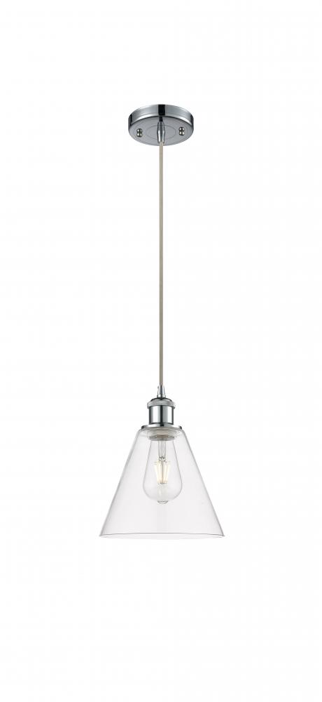 Berkshire - 1 Light - 8 inch - Polished Chrome - Cord hung - Mini Pendant