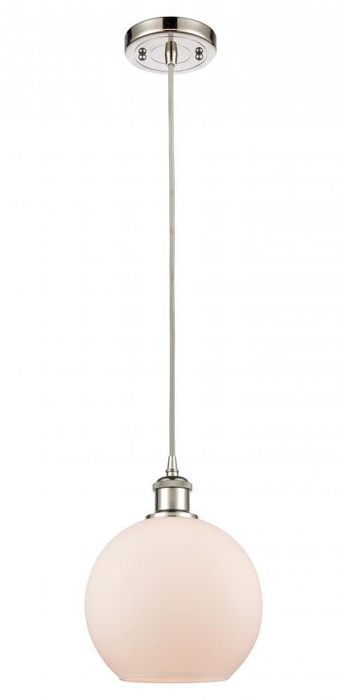 Athens - 1 Light - 8 inch - Polished Nickel - Cord hung - Mini Pendant