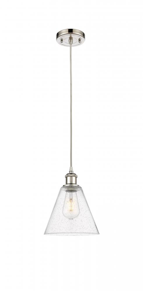 Berkshire - 1 Light - 8 inch - Polished Nickel - Cord hung - Mini Pendant