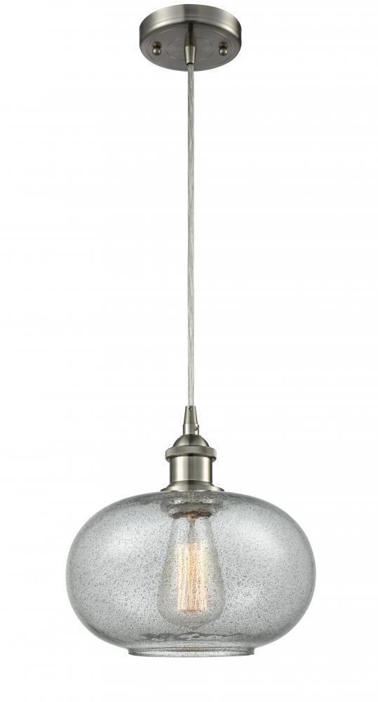 Gorham - 1 Light - 10 inch - Brushed Satin Nickel - Cord hung - Mini Pendant