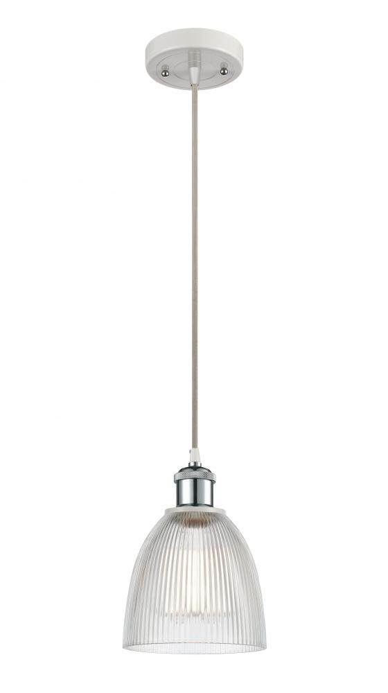 Castile - 1 Light - 6 inch - White Polished Chrome - Cord hung - Mini Pendant