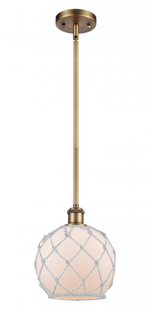 Farmhouse Rope - 1 Light - 8 inch - Brushed Brass - Mini Pendant