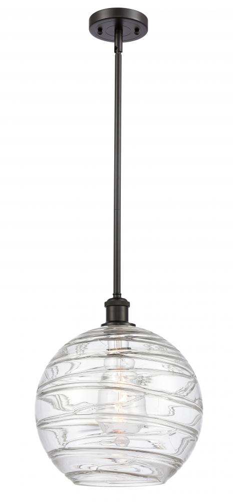 Athens Deco Swirl - 1 Light - 12 inch - Oil Rubbed Bronze - Mini Pendant